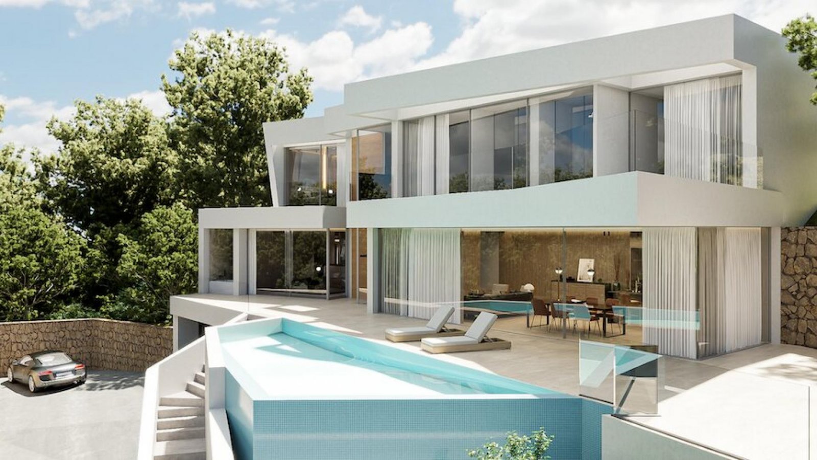 Designvilla in Altea mit Infinity-Pool und Meerblick
