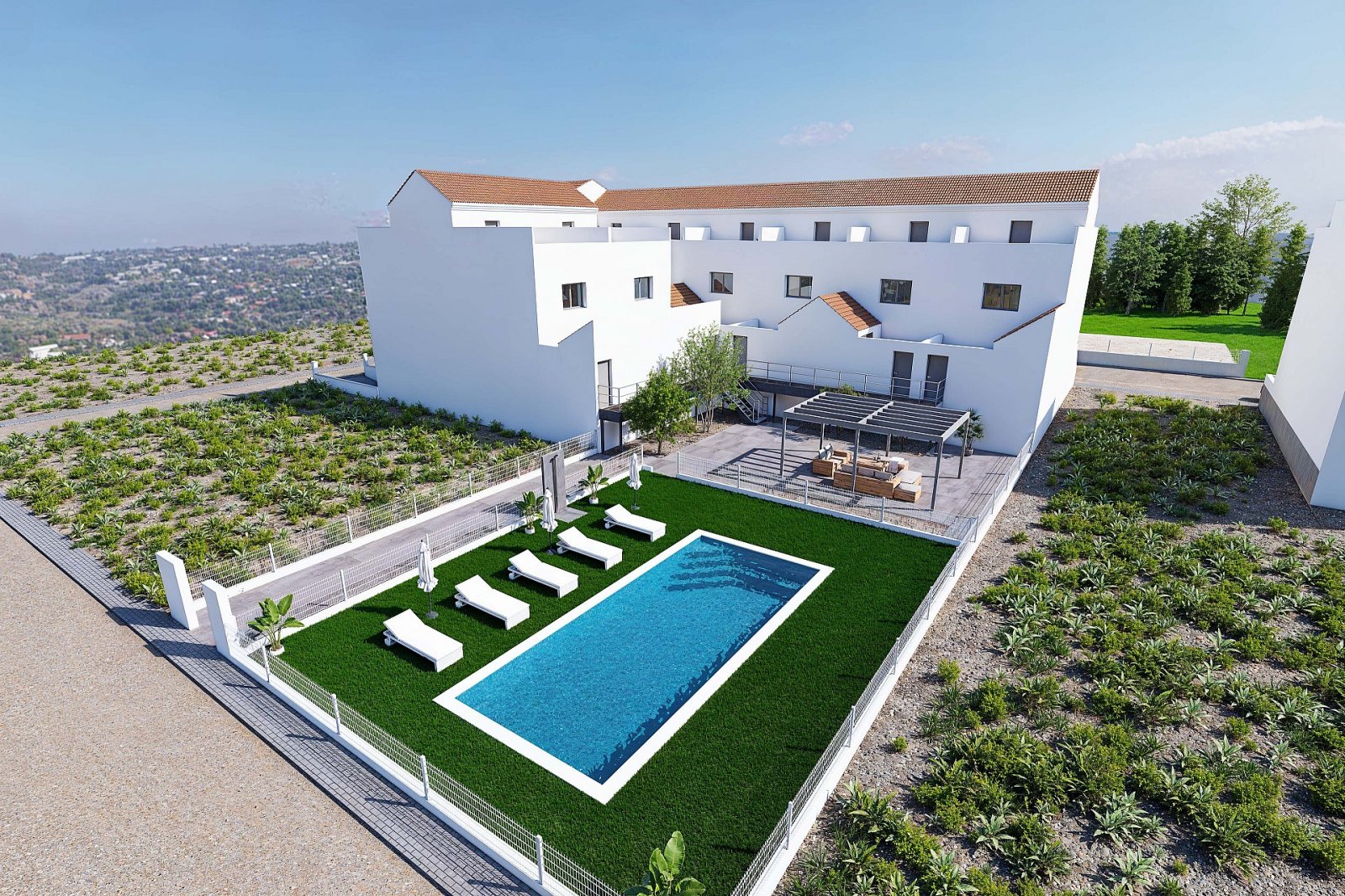 Moderne Reihenvilla mit 4 Schlafzimmern, Gemeinschaftspool & Tiefgarage