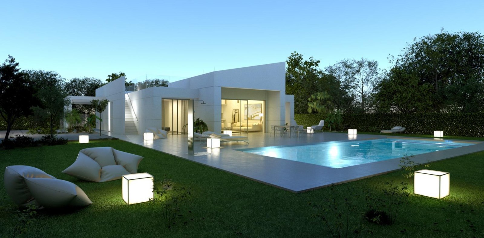 Elegante 4-Zimmer-Villa mit Pool, Garage und minimalistischer Architektur