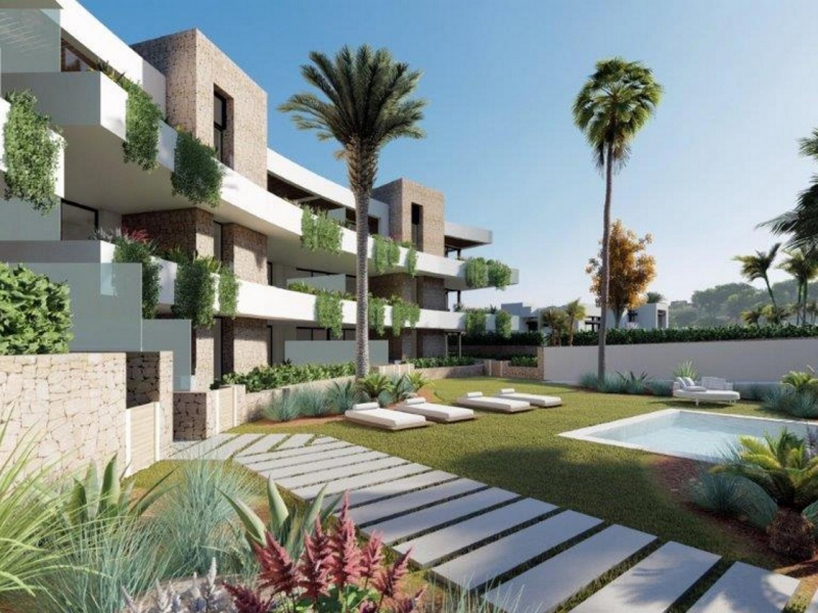 Moderne Gartenwohnung mit Pool