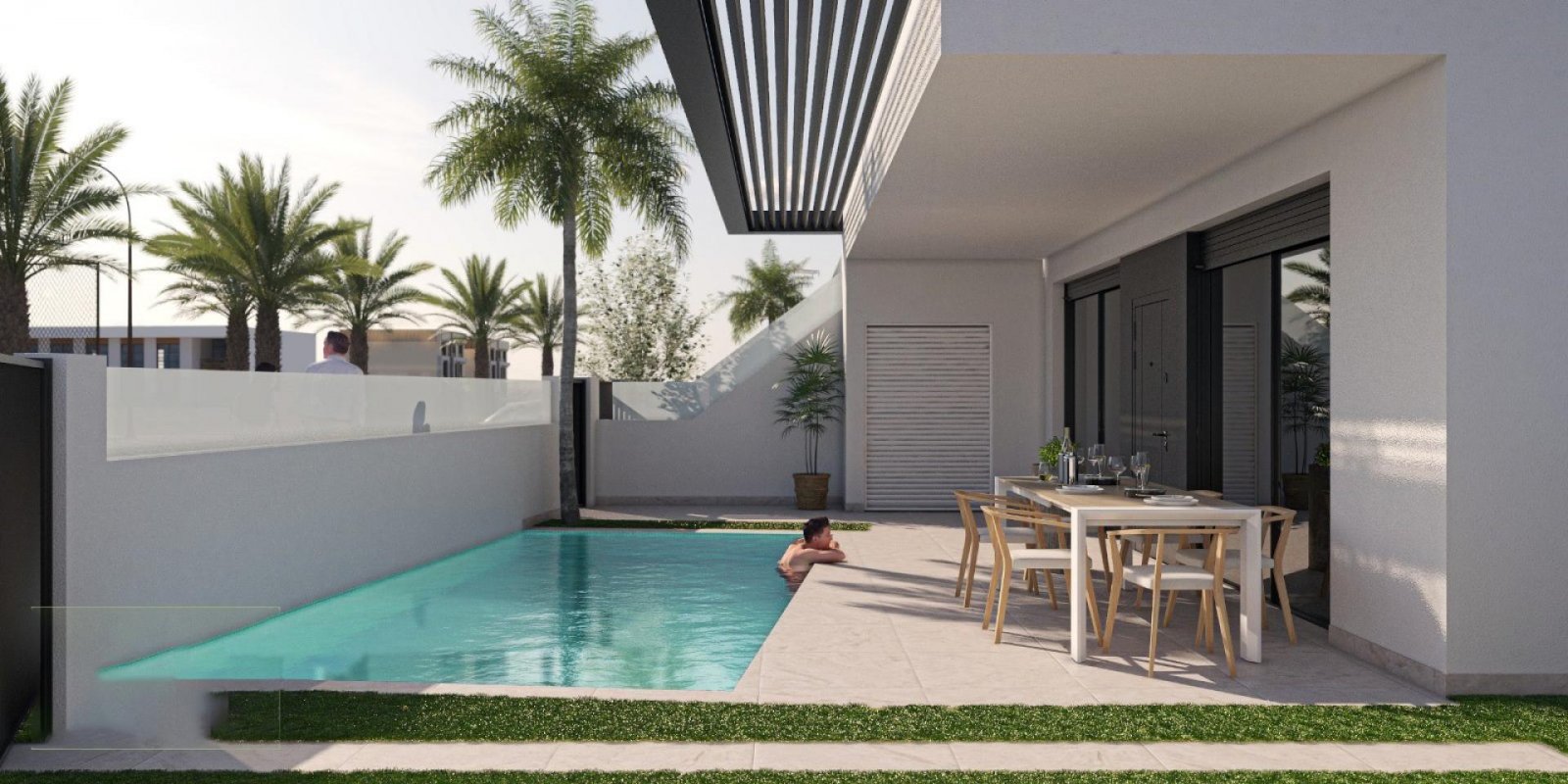 San Pedro Del Pinatar: Exklusives Apartment mit eigenem Pool und Stellplatz 