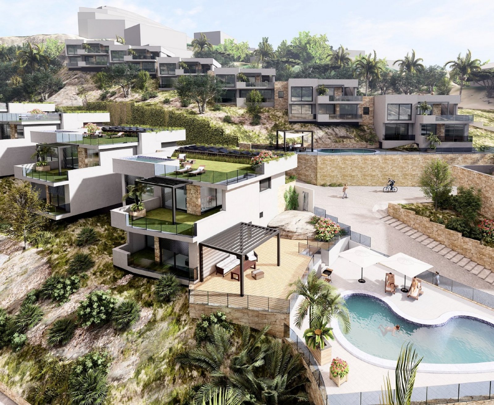 Luxusvillen mit modernem Design und mediterranem Flair