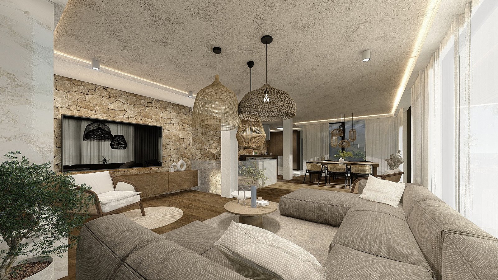 Luxusvillen mit modernem Design und mediterranem Flair