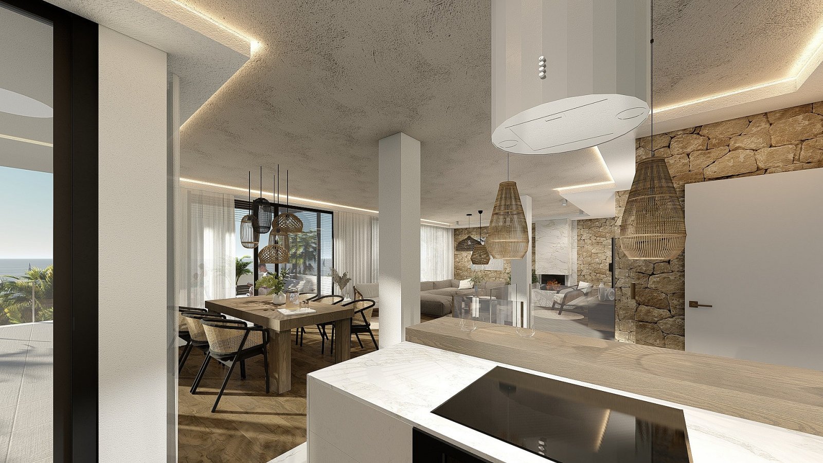 Luxusvillen mit modernem Design und mediterranem Flair