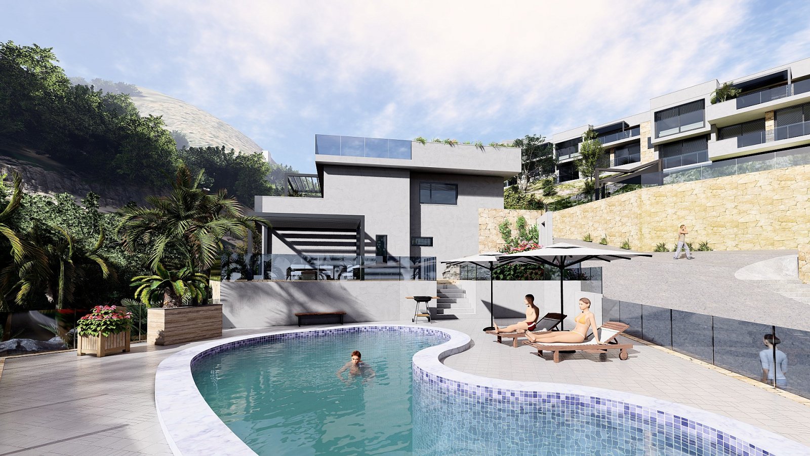 Luxusvillen mit modernem Design und mediterranem Flair