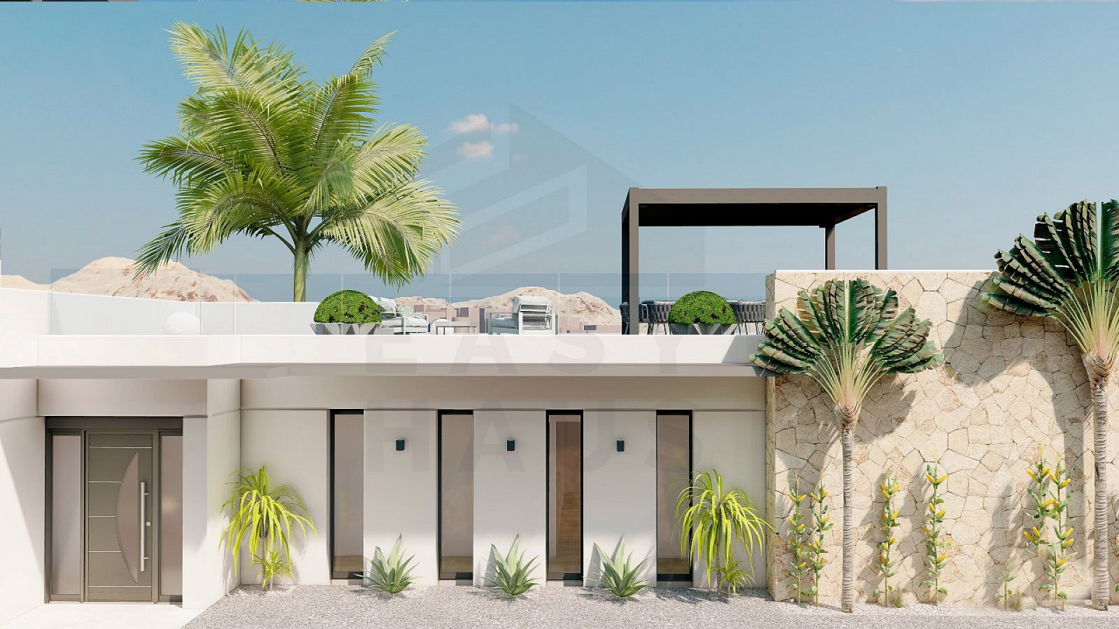 Nachhaltige Luxusvilla mit Dachterrasse und Panoramablick
