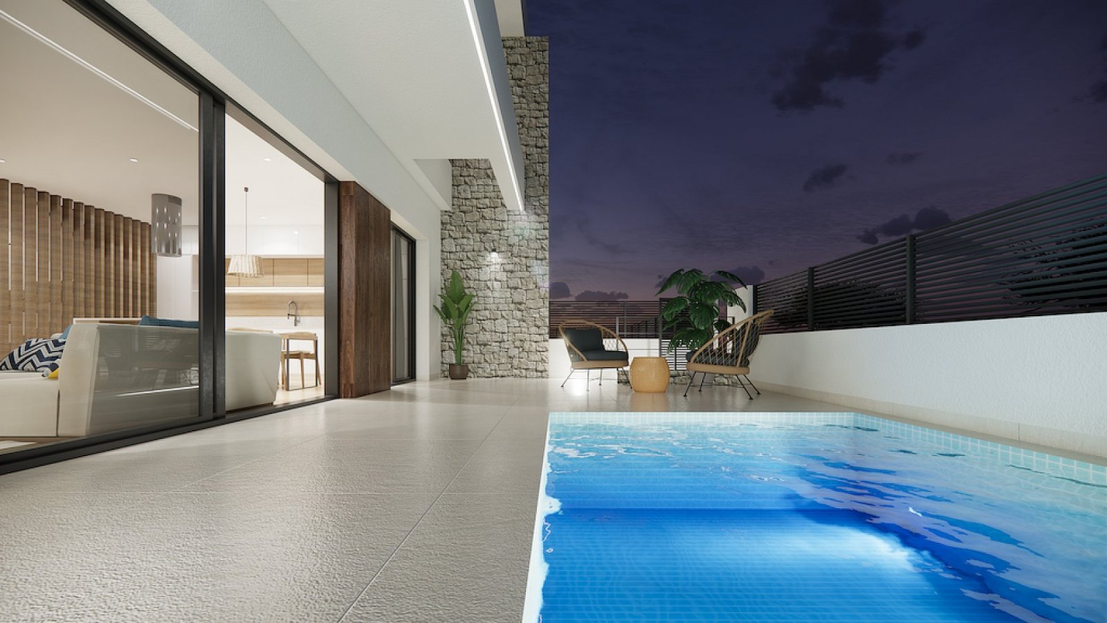 Exklusive Reihenhaus-Villa mit Privatpool