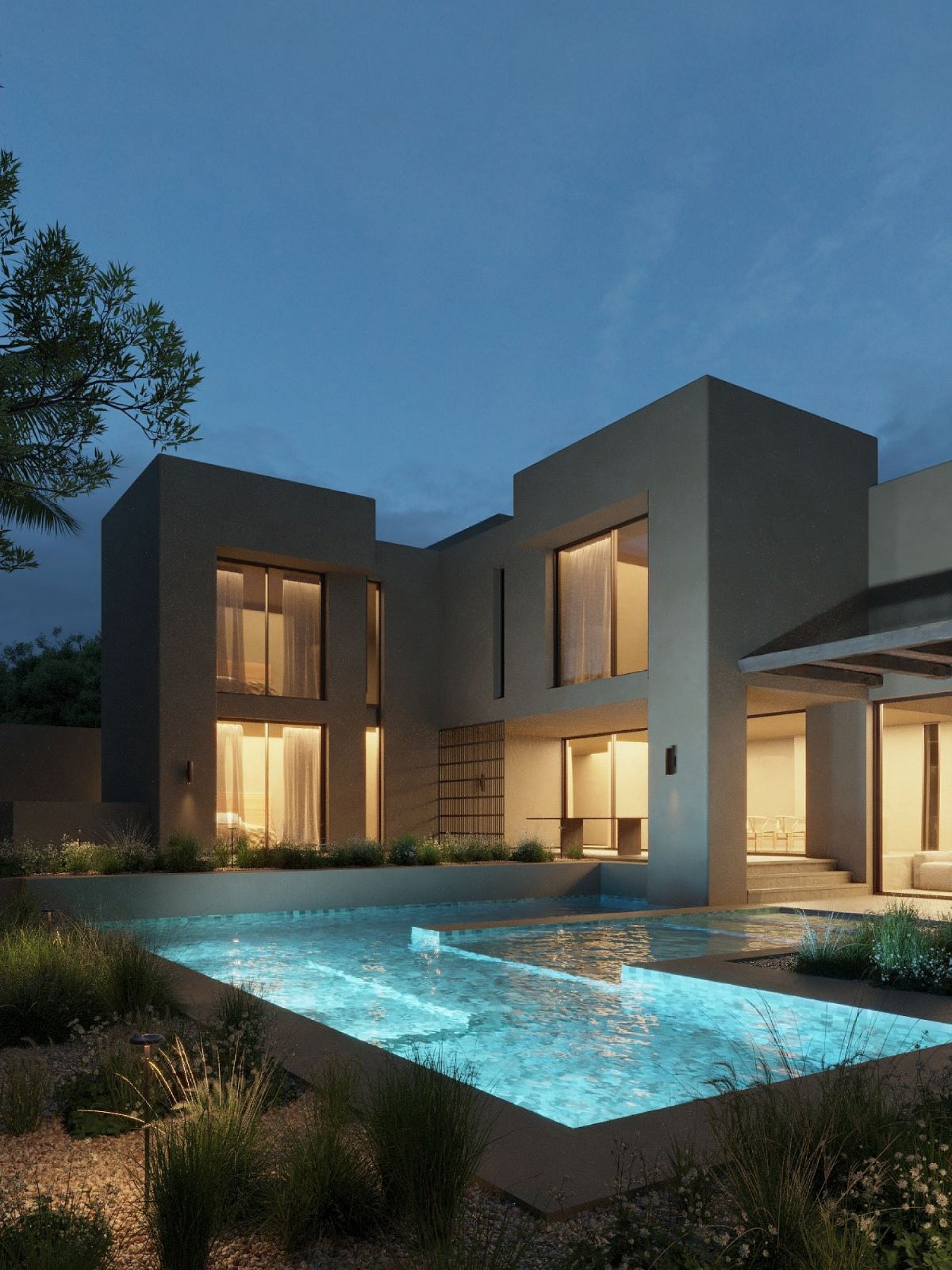 La Nucia: Moderne Designer-Villa mit Panorama-Meerblick und Privatpool 