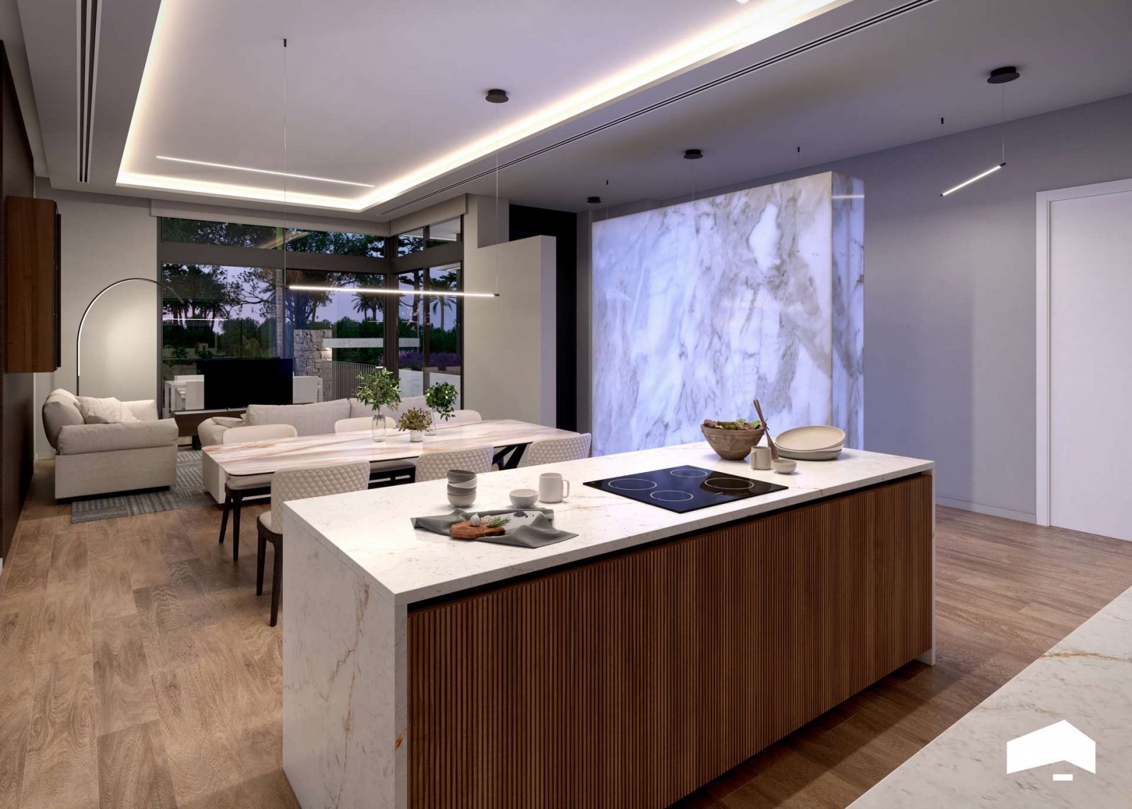 Schöne ebenerdige Villa mit großem Keller