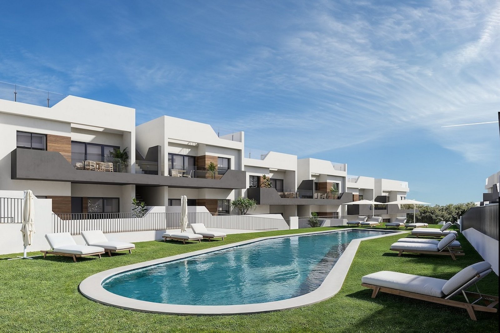 <p>Apartments - solarium provided with 3 Bedrooms and 2 Bathrooms, communal swimming pool and ample parking space around the project.. </p><p>Choic...