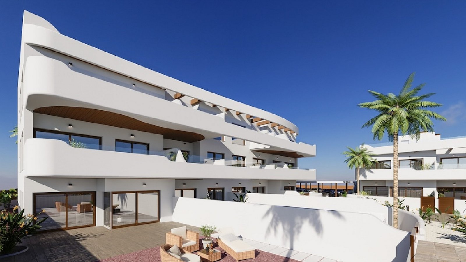 <p>Apartment with garden provided with 3 Bedrooms and 2 Bathrooms, communal swimming pool and parking space on own plot. </p><p>Discover these excl...