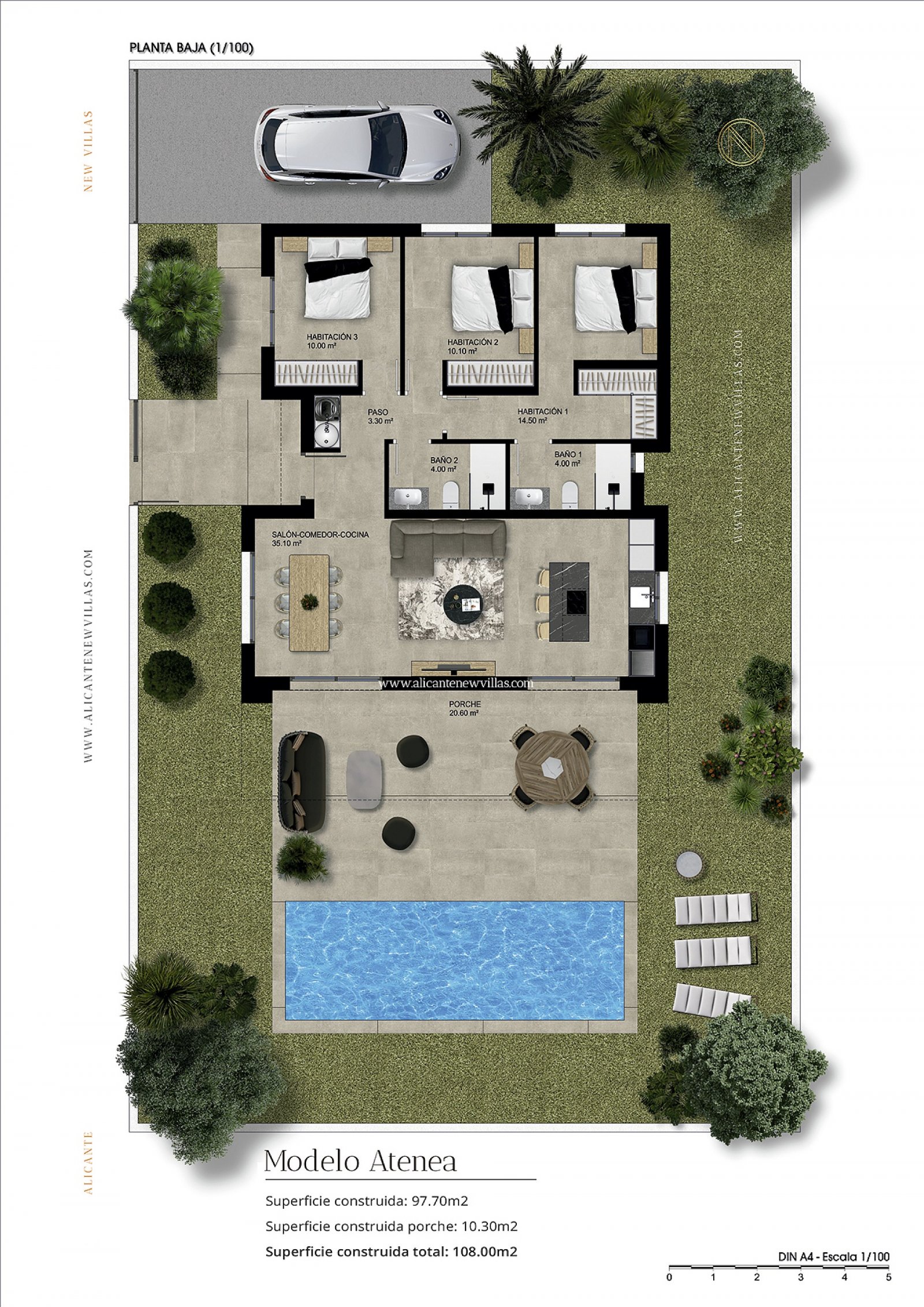 <p>Villa provided with 3 Bedrooms and 2 Bathrooms, optional swimming pool and parking space on own plot. </p><p>These villas have a spacious living...