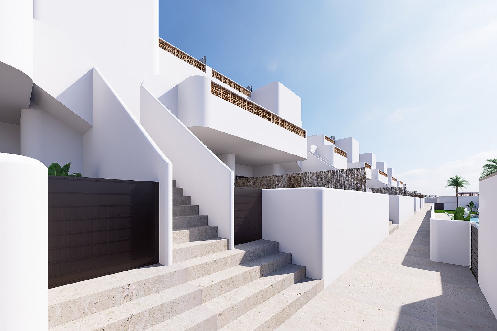 <p>Apartments - solarium provided with 3 Bedrooms and 2 Bathrooms, communal swimming pool and parking space on own plot. </p><p>Ibiza style apartme...