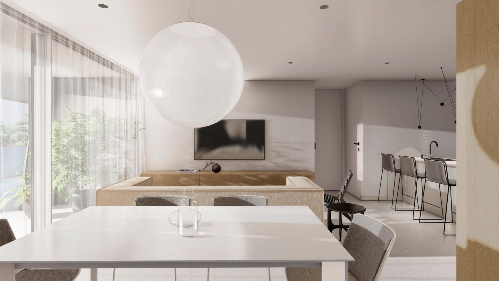 <p>Apartment with garden provided with 2 Bedrooms and 2 Bathrooms, communal swimming pool and underground parking space. </p><p>Latest tech to keep...