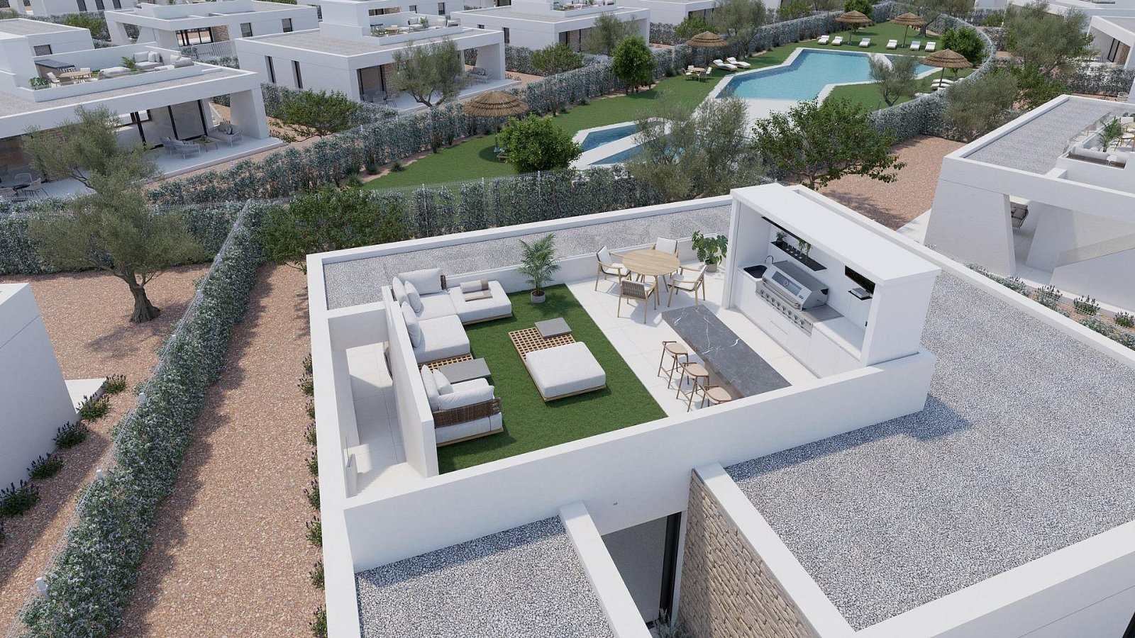 <p>Villa provided with 3 Bedrooms and 2 Bathrooms, private swimming pool and private garage for 2 cars. </p><p>Luxury new build homes on the Hacien...