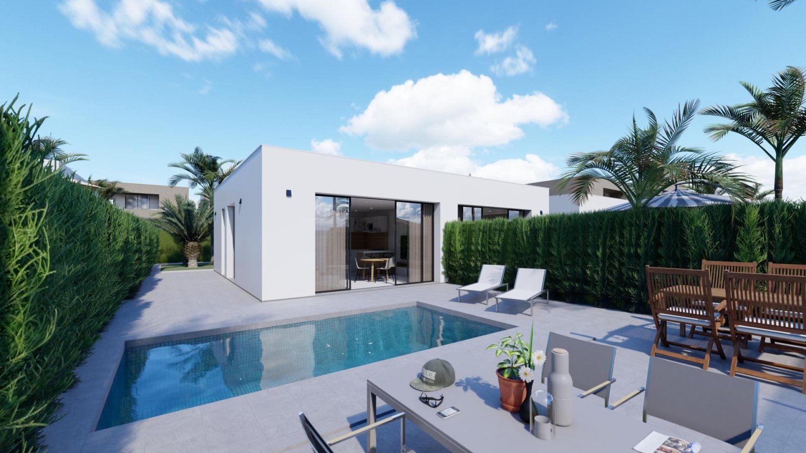 <p>Villa provided with 2 Bedrooms and 2 Bathrooms, private swimming pool and parking space on own plot. </p><p>Modern ready-to-use villa 200m from ...