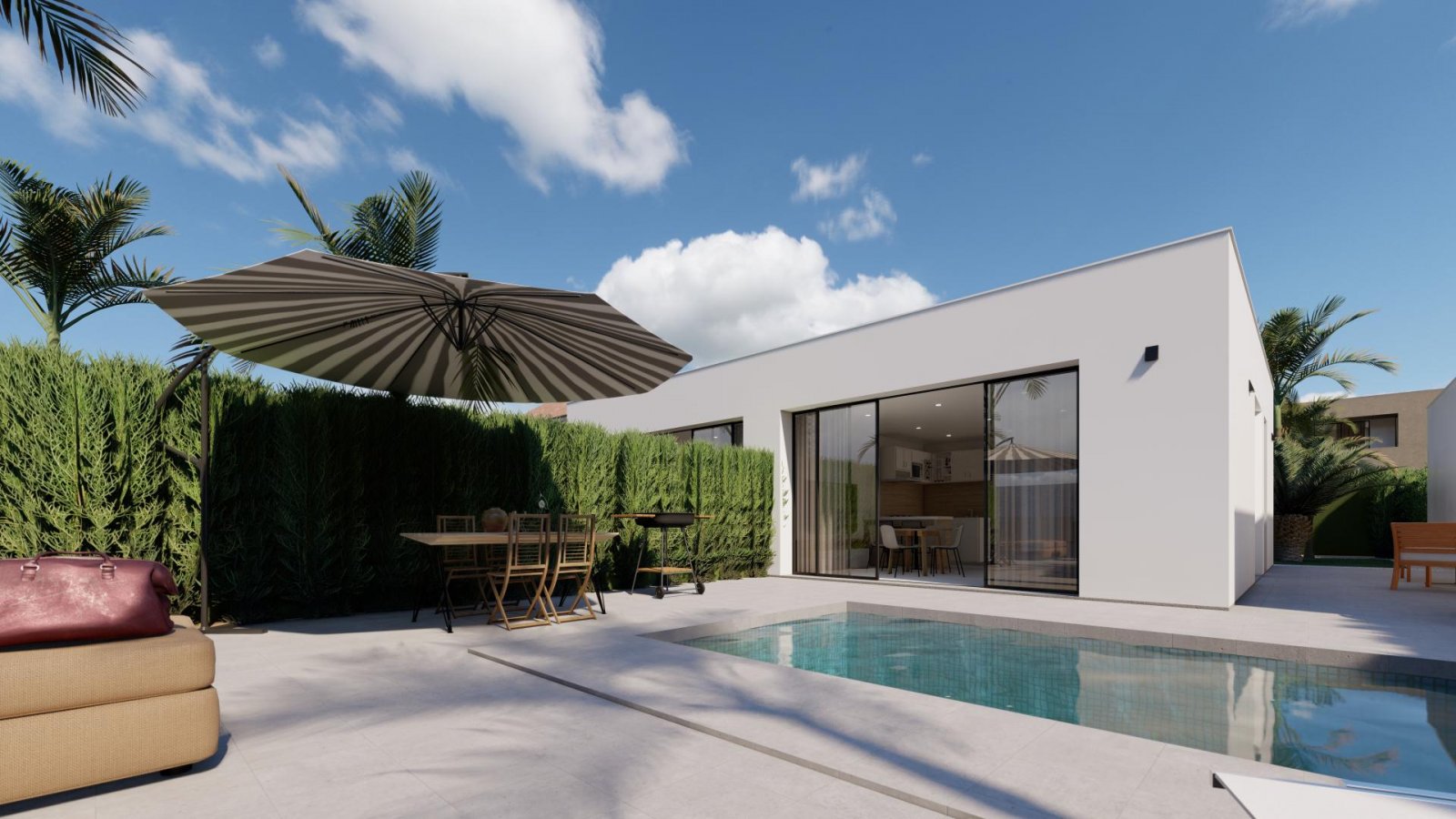 <p>Villa provided with 2 Bedrooms and 2 Bathrooms, private swimming pool and parking space on own plot. </p><p>Modern ready-to-use villa 200m from ...