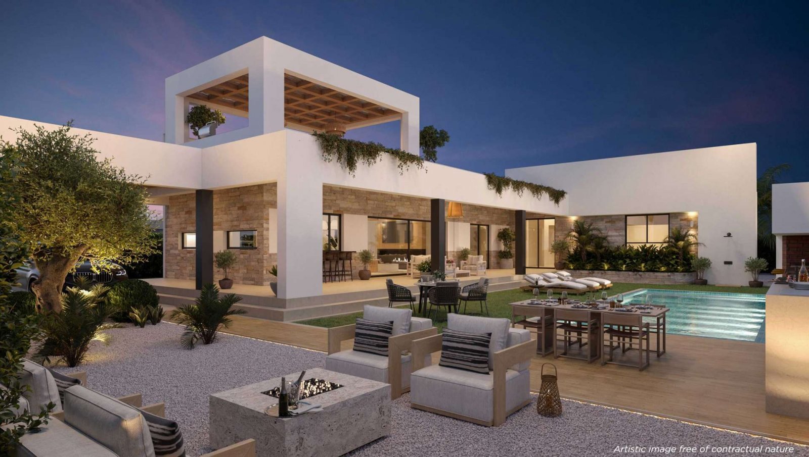 Moderne Villa mit großem Grundstück