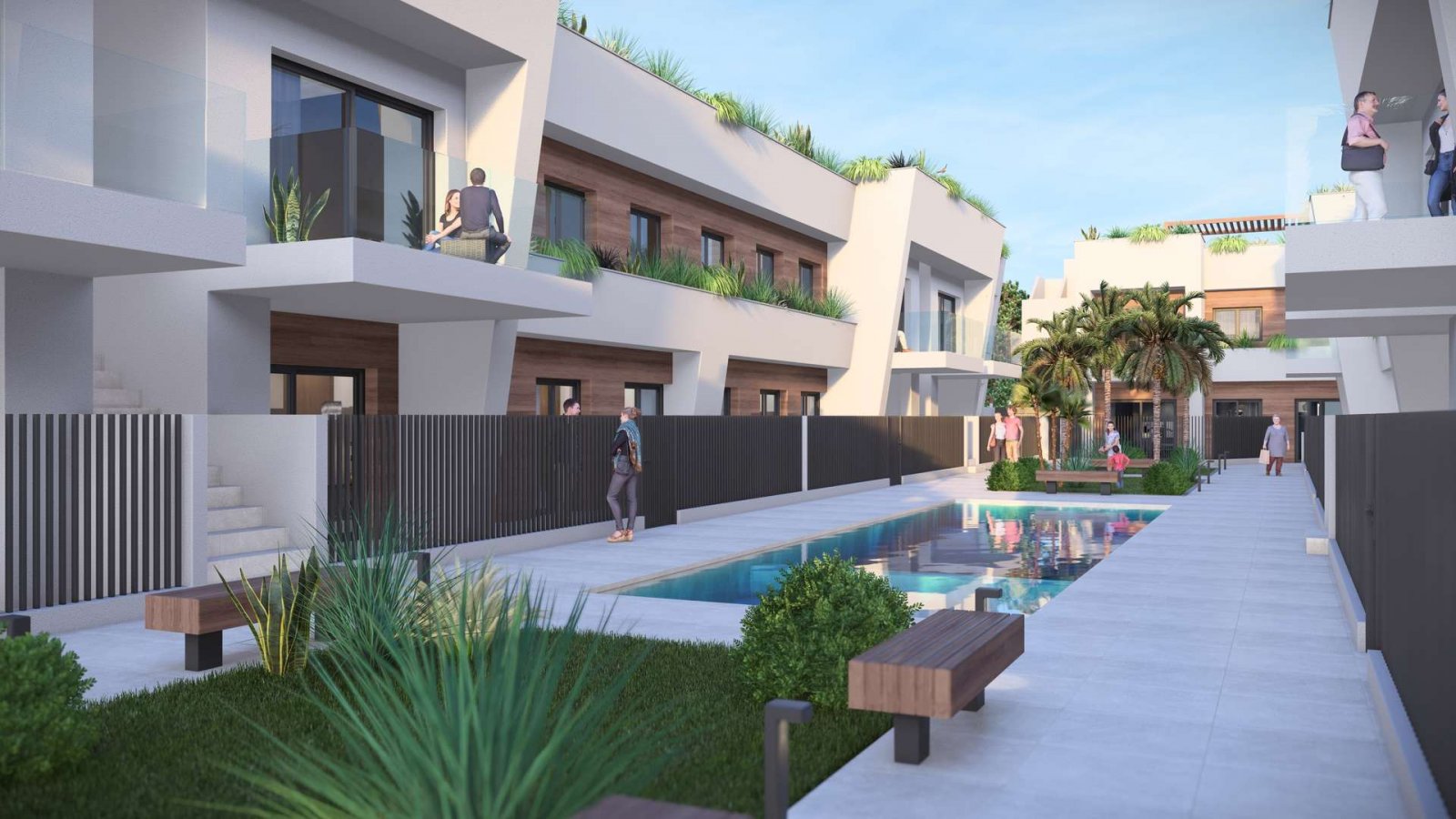 Penthouse mit großem Gemeinschaftspool in Strandnähe
