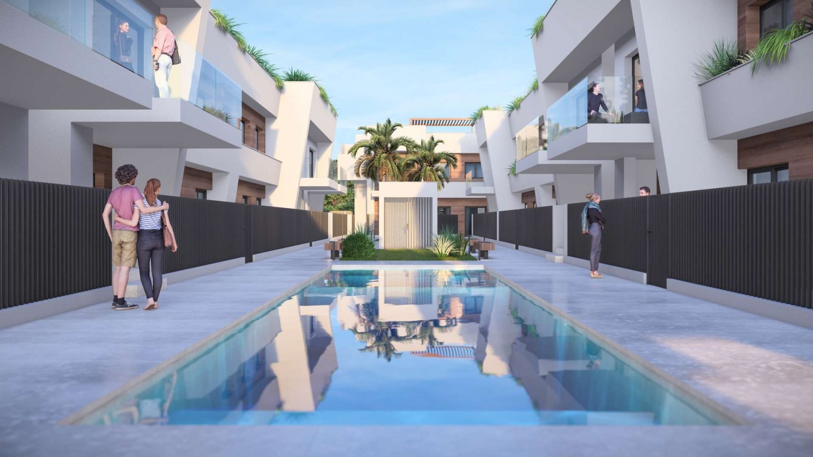 Penthouse mit großem Gemeinschaftspool in Strandnähe
