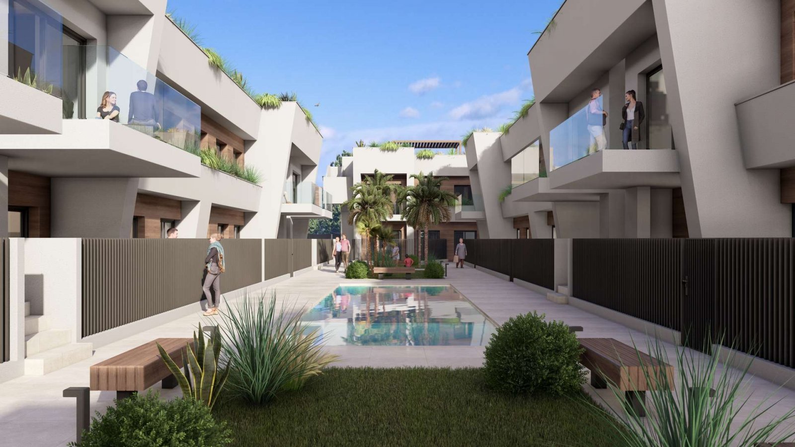 Penthouse mit großem Gemeinschaftspool in Strandnähe