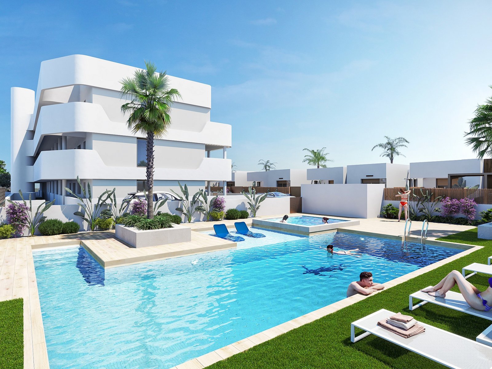 <p>Apartment with garden provided with 2 Bedrooms and 2 Bathrooms, communal swimming pool and parking spot. </p><p>This development offers a combin...
