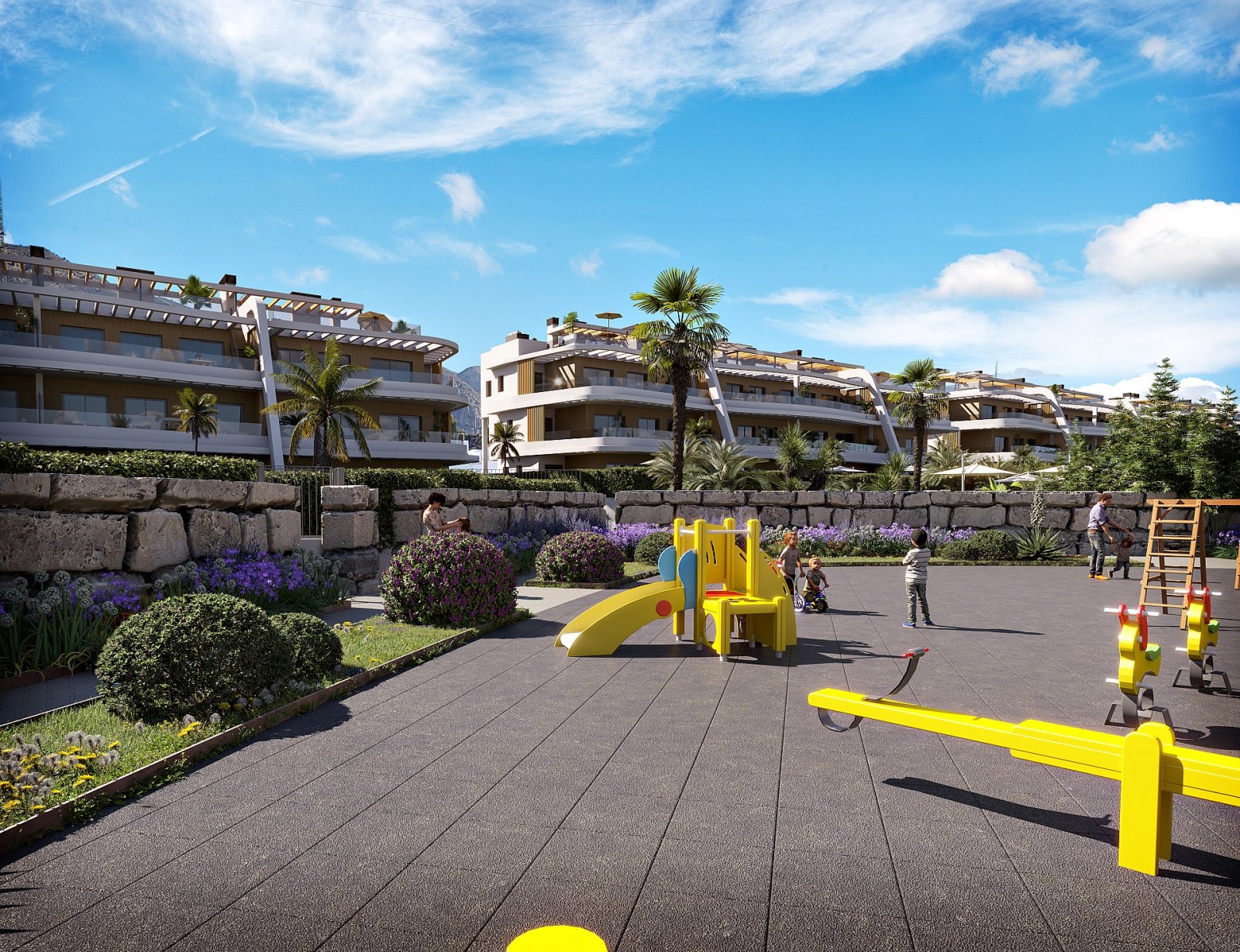 <p>Apartment with garden provided with 3 Bedrooms and 2 Bathrooms, communal swimming pool and underground parking space with storage room. </p><p>L...