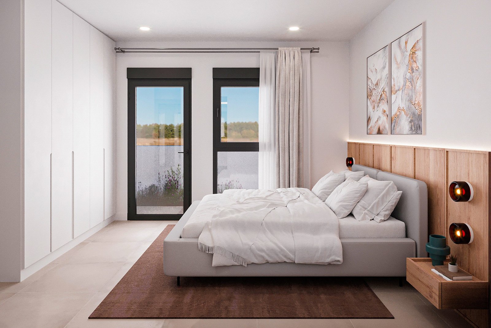 <p>Apartments - solarium provided with 2 Bedrooms and 2 Bathrooms, communal swimming pool and parking space on own plot. </p>