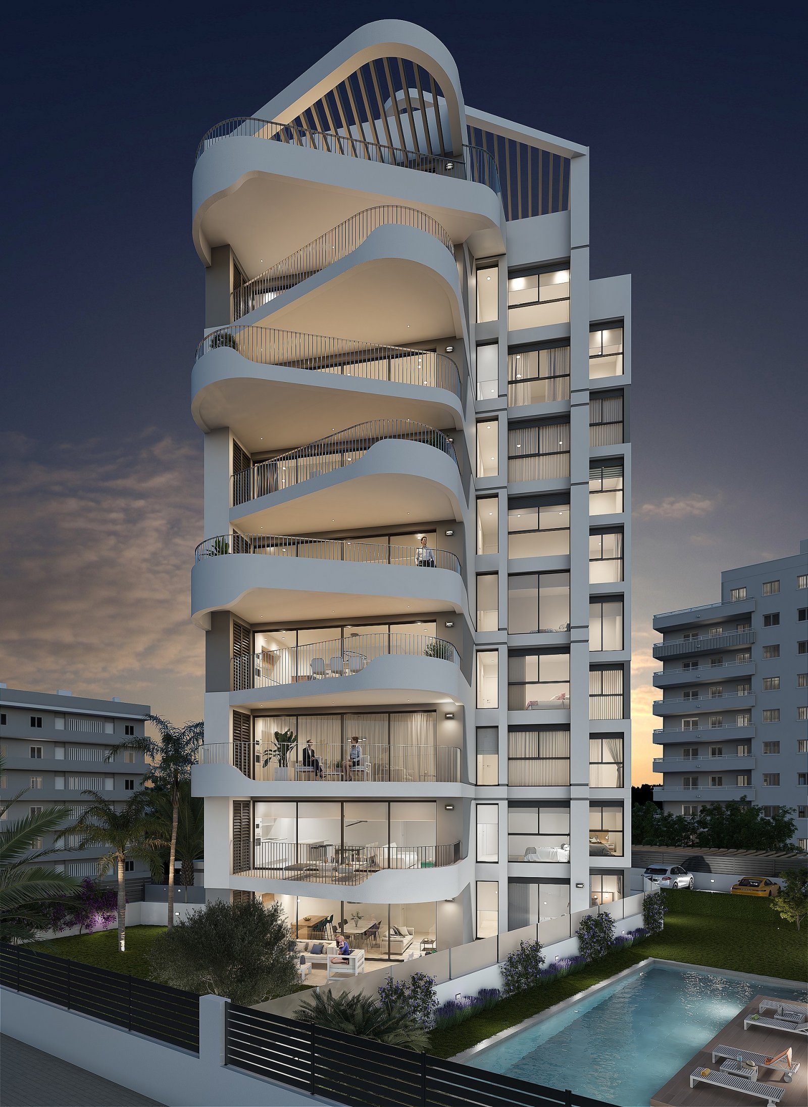 <p>Apartment with garden provided with 2 Bedrooms and 2 Bathrooms, communal swimming pool and parking spot. </p><p>All apartments have an open kitc...