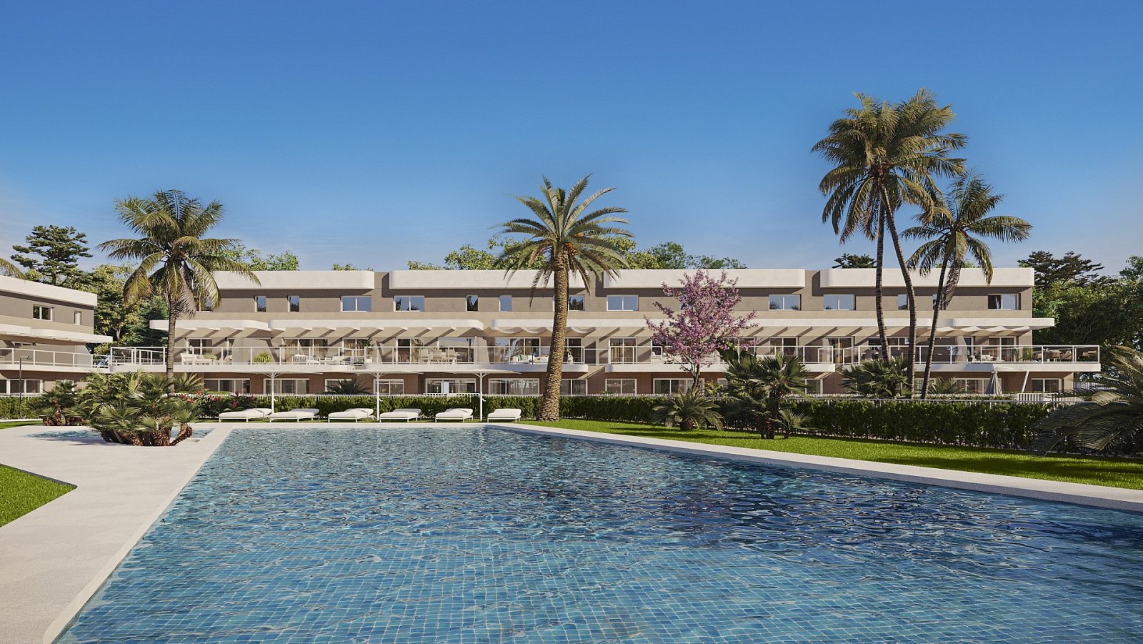 <p>Apartment with garden provided with 3 Bedrooms and 2 Bathrooms, communal swimming pool and underground parking space. </p><p>The homes offer spe...