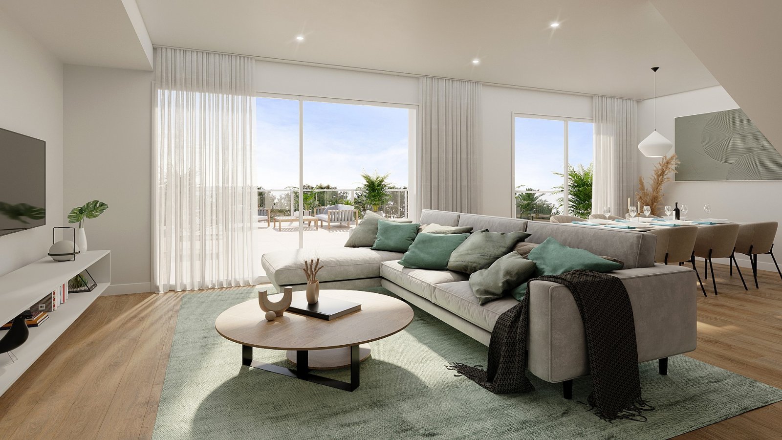 <p>Apartment with garden provided with 3 Bedrooms and 2 Bathrooms, communal swimming pool and underground parking space. </p><p>The homes offer spe...