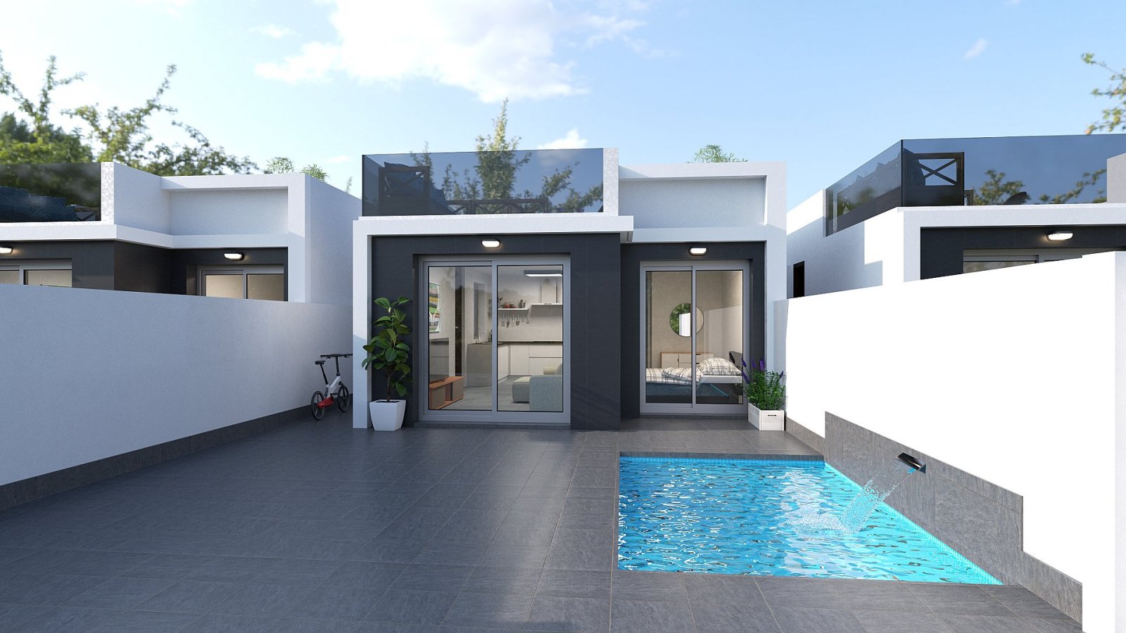 <p>Villa provided with 3 Bedrooms and 2 Bathrooms, private swimming pool and parking space on own plot. </p><p>Luxury project with three single-sto...