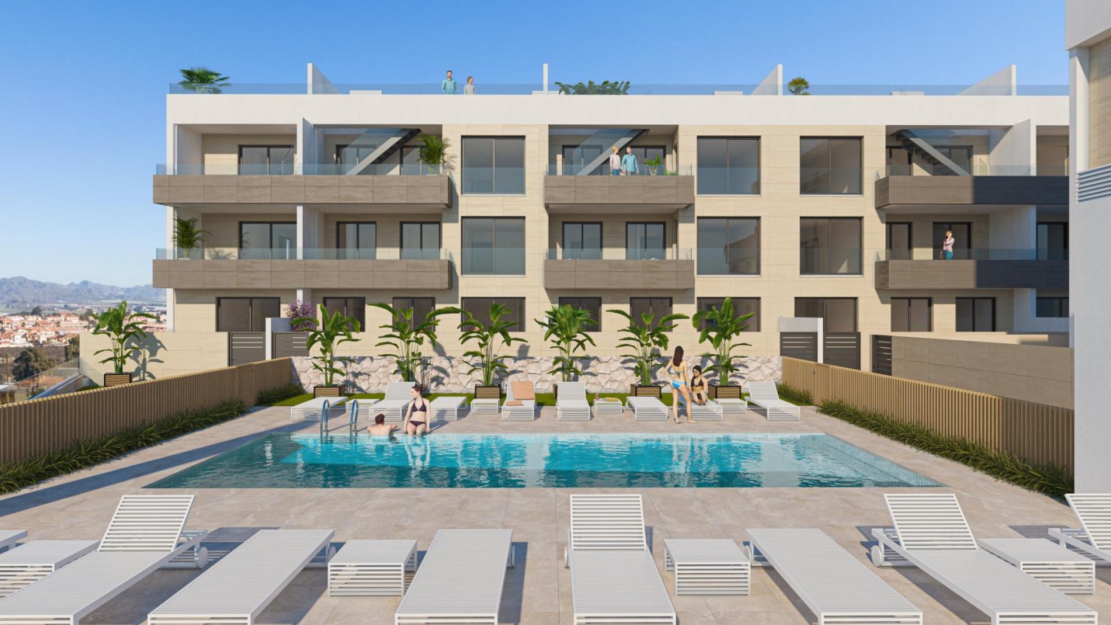 <p>Apartment with terrace provided with 2 Bedrooms and 2 Bathrooms, communal swimming pool and underground parking space with storage room. </p><p>...