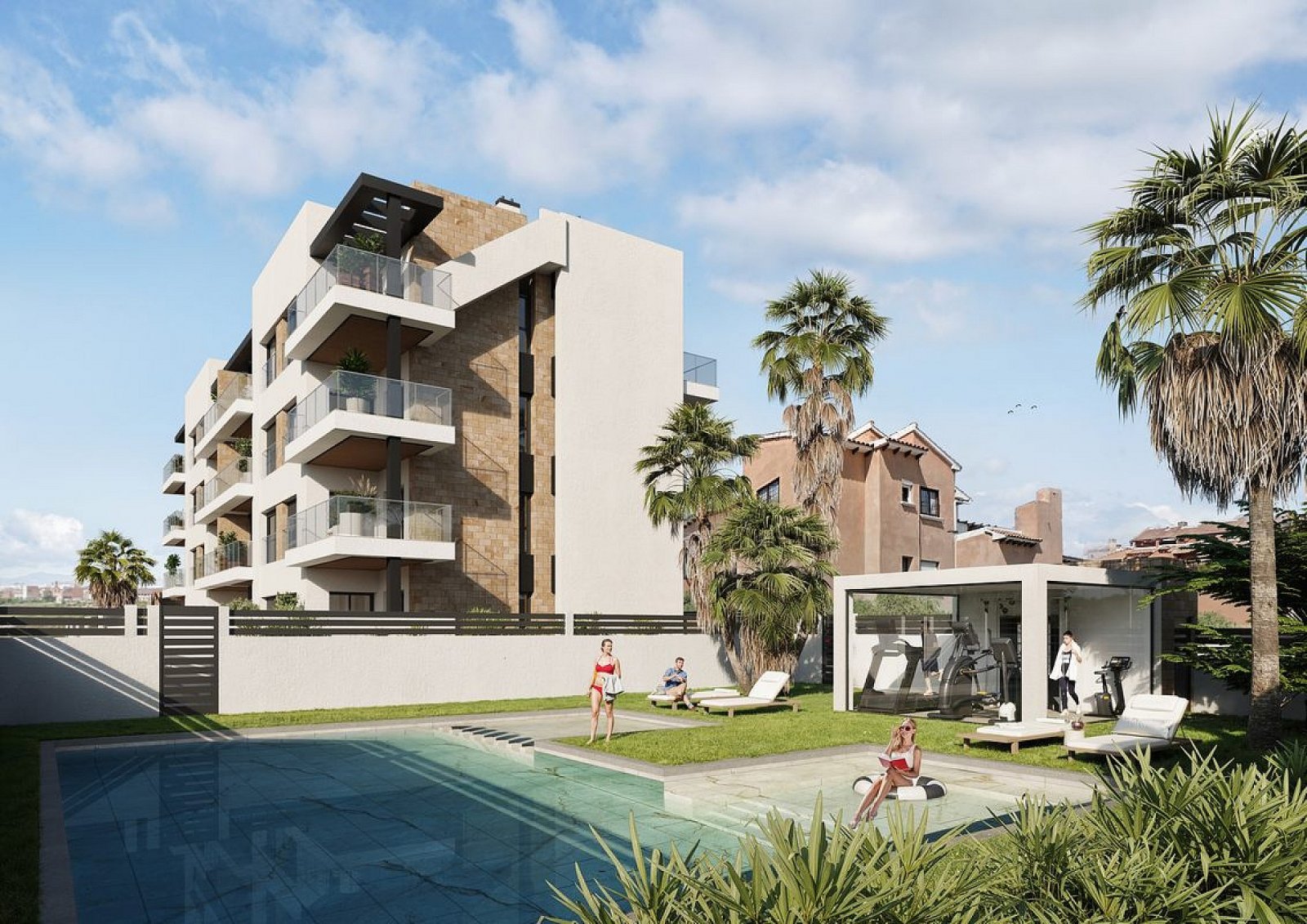 Torrevieja: <p>Apartment with garden provided with 2 Bedrooms and 2 Bathrooms, heated swimming pool and private parking space within domain. </p><p>The apartme... 