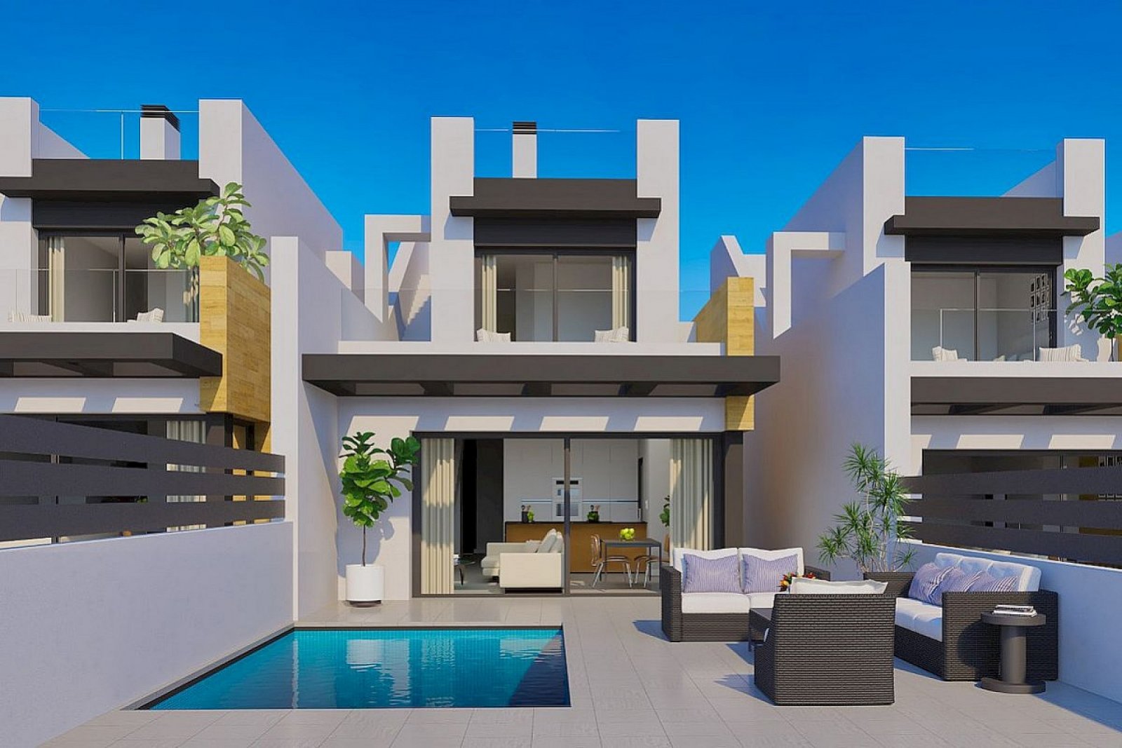 <p>Villa provided with 3 Bedrooms and 2 Bathrooms, private swimming pool and parking space on own plot. </p><p>The apartments are carefully laid ou...