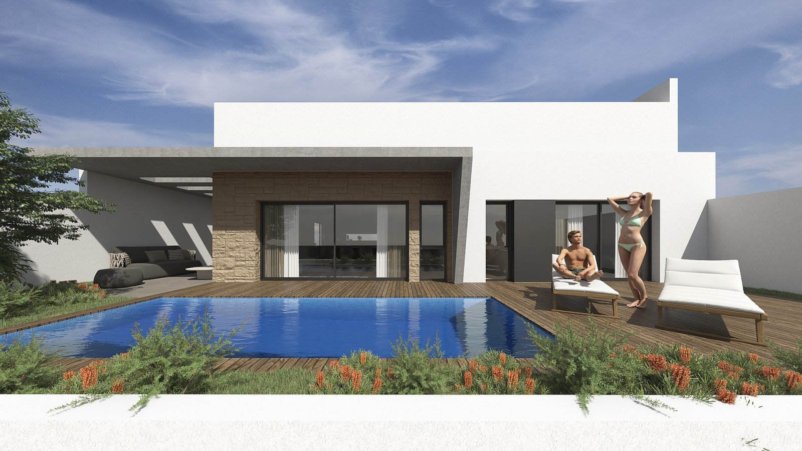 <p>Villa provided with 3 Bedrooms and 2 Bathrooms, private swimming pool and underground parking space with storage room. </p>