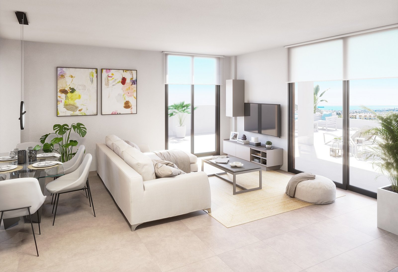<p>Apartments - solarium provided with 3 Bedrooms and 2 Bathrooms, inside & outside swimming pool and underground parking space with storage room. ...