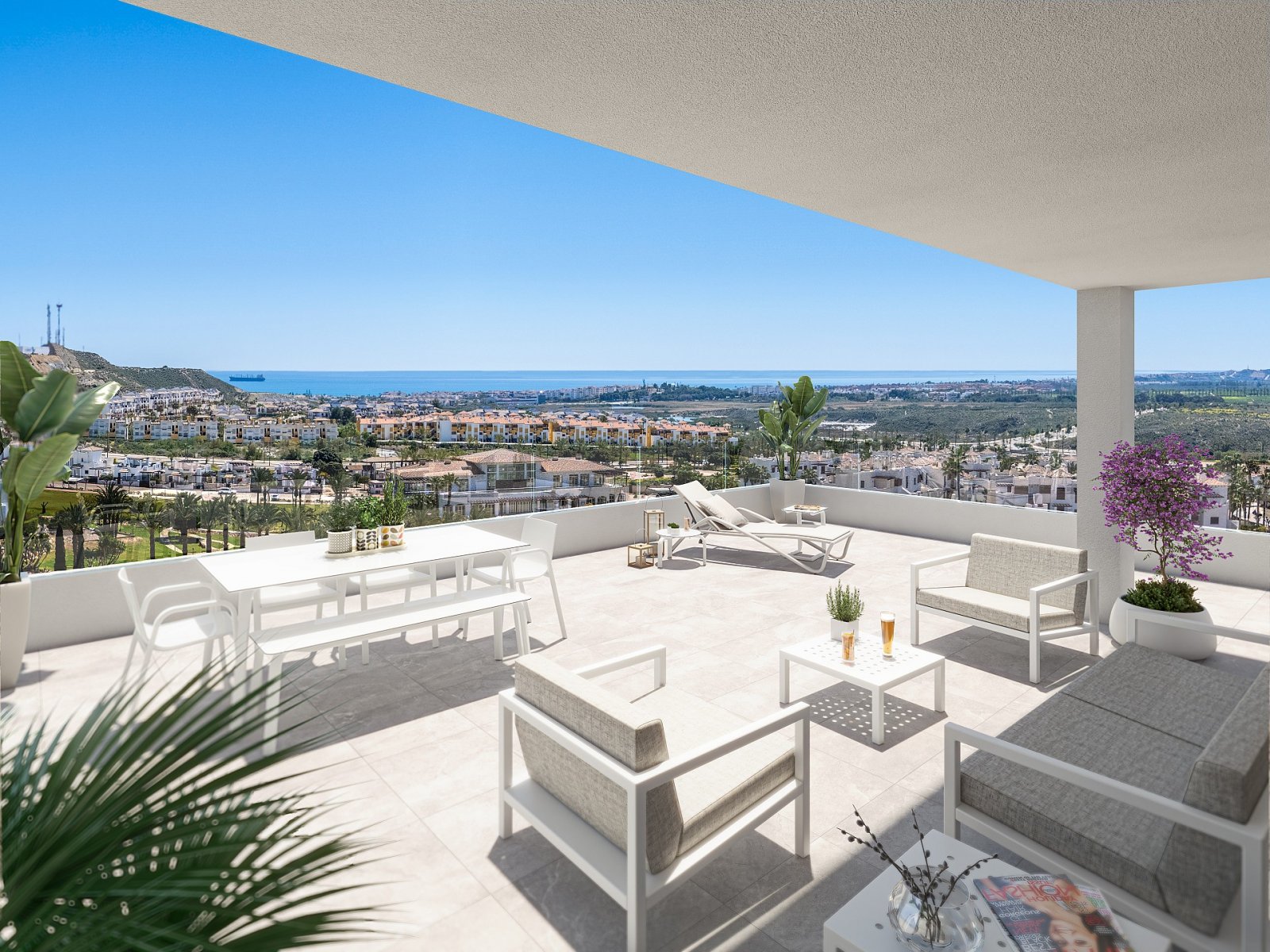 <p>Apartment with garden provided with 2 Bedrooms and 2 Bathrooms, inside & outside swimming pool and underground parking space with storage room. ...