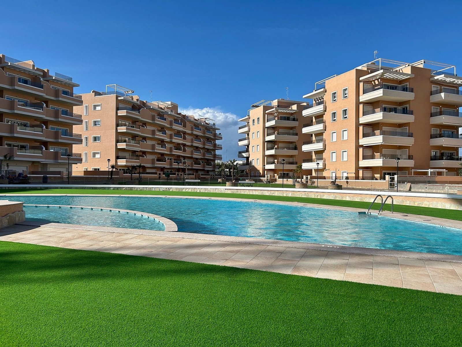 <p>Apartment with garden provided with 3 Bedrooms and 2 Bathrooms, inside & outside swimming pool and underground parking space. </p><p>We are plea...