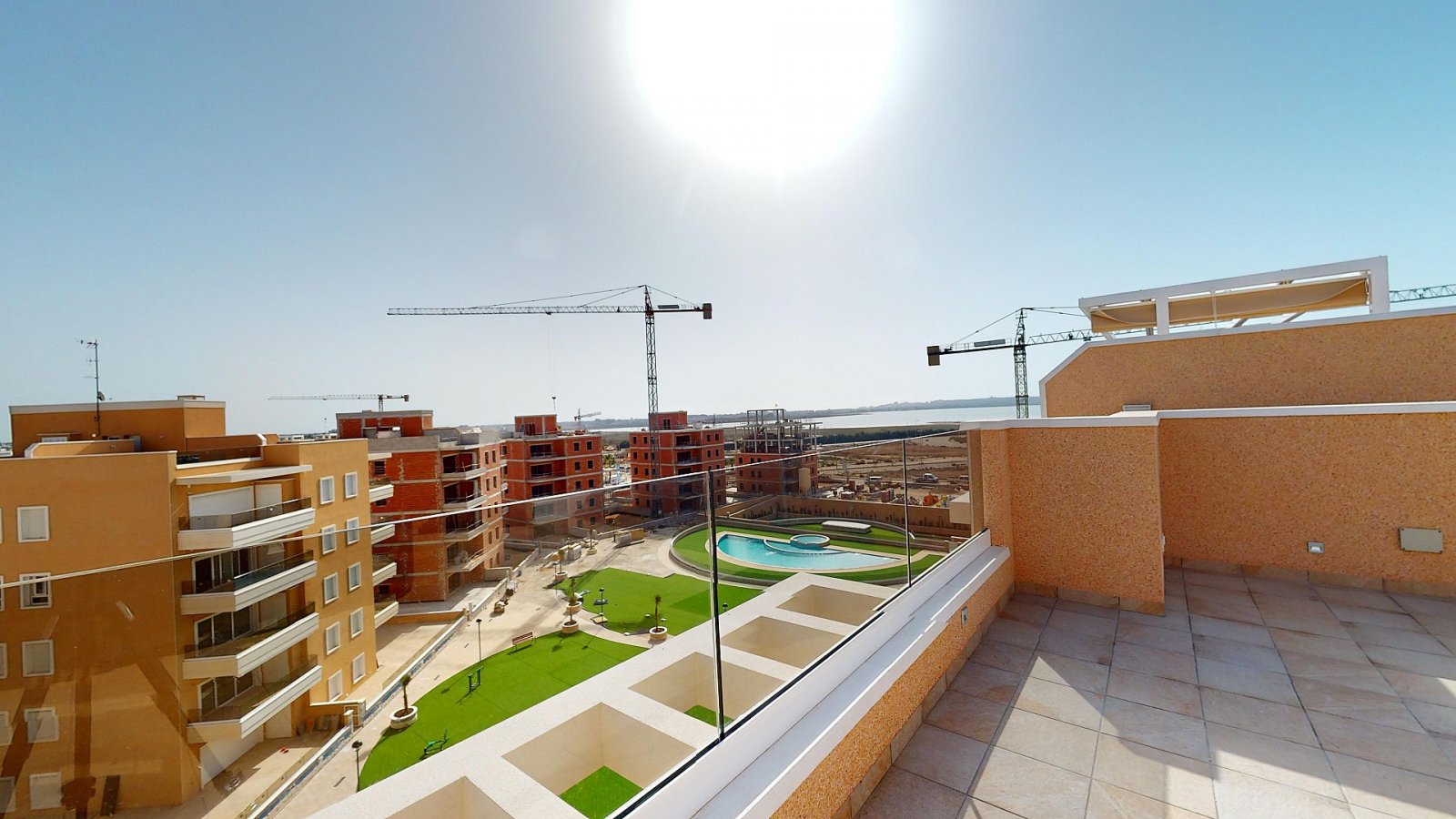 <p>Apartments - solarium provided with 3 Bedrooms and 2 Bathrooms, inside & outside swimming pool and underground parking space. </p><p>We are plea...