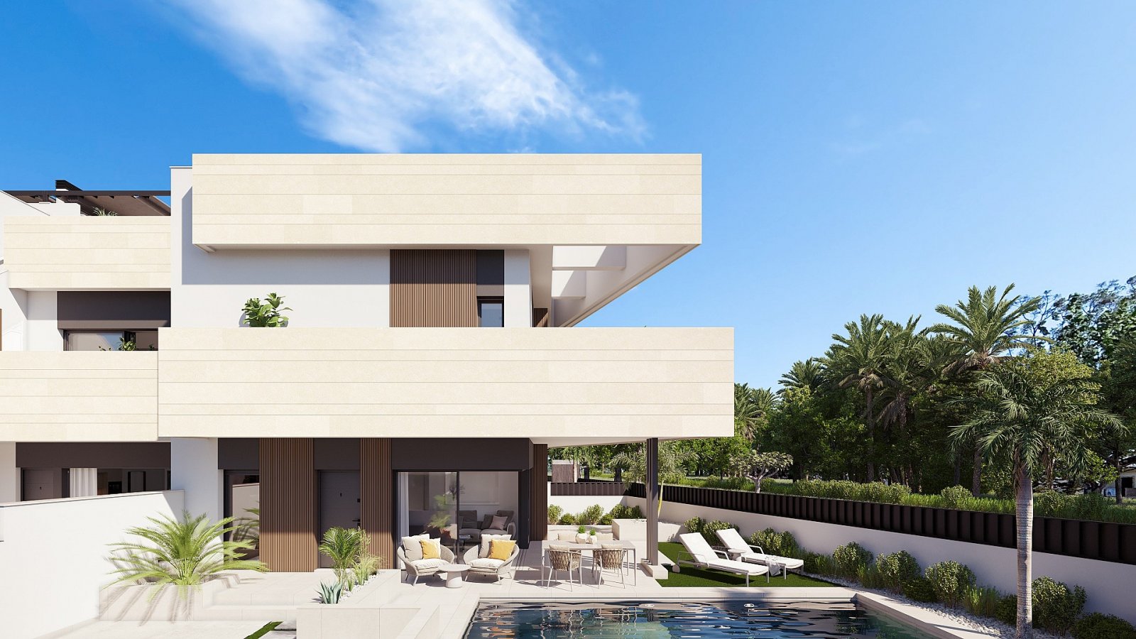 <p>Terraced villa provided with 3 Bedrooms and 3 Bathrooms, private swimming pool and parking space on own plot. </p><p>Pilar de la Horadada is a l...