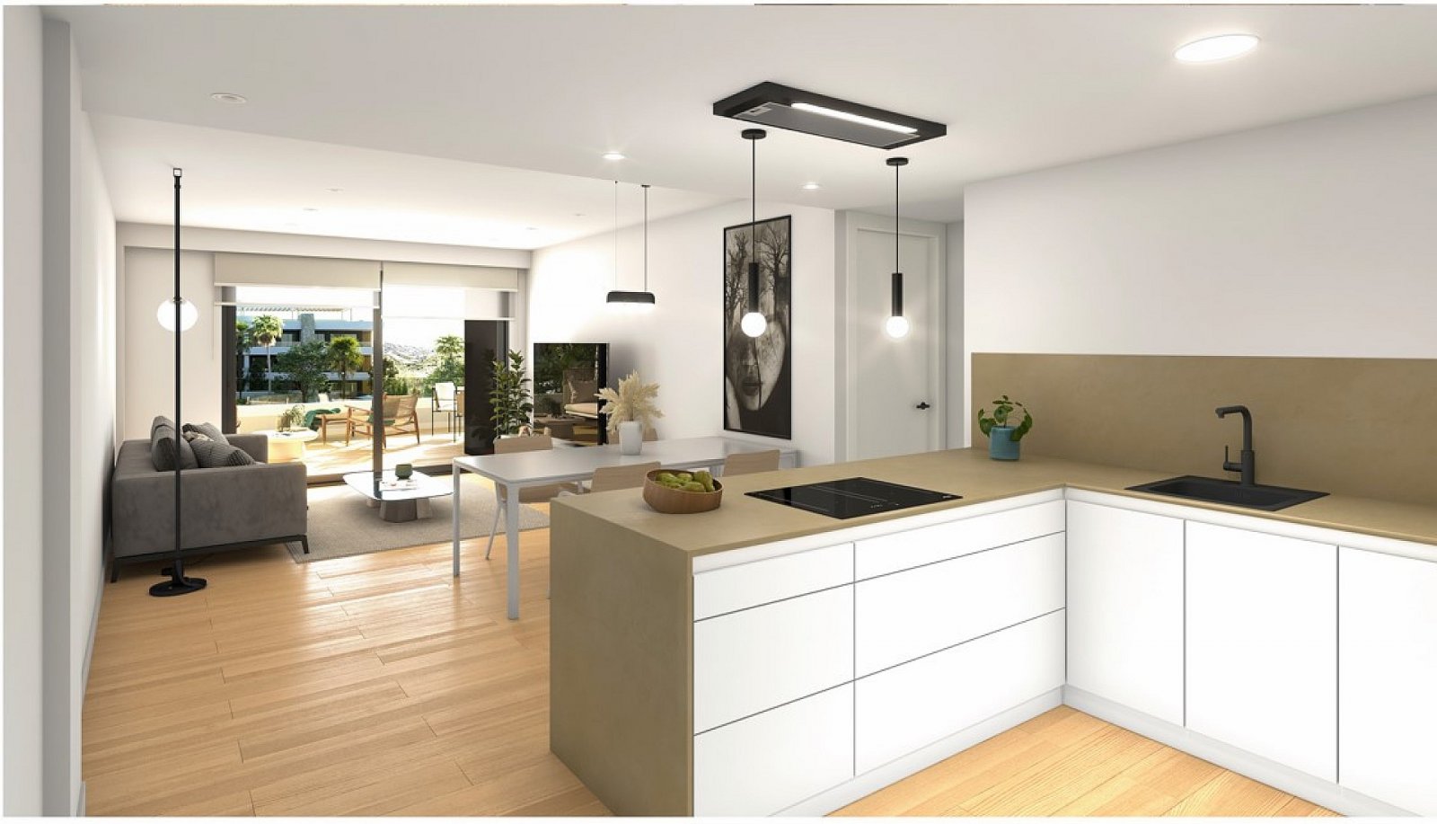 <p>Apartment with garden provided with 3 Bedrooms and 3 Bathrooms, inside & outside swimming pool and underground parking space with storage room. ...