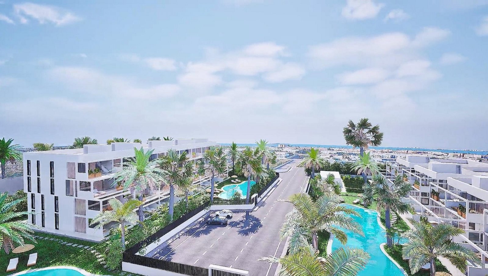 <p>Apartments - solarium provided with 3 Bedrooms and 2 Bathrooms, communal swimming pool and underground parking space with storage room. </p>