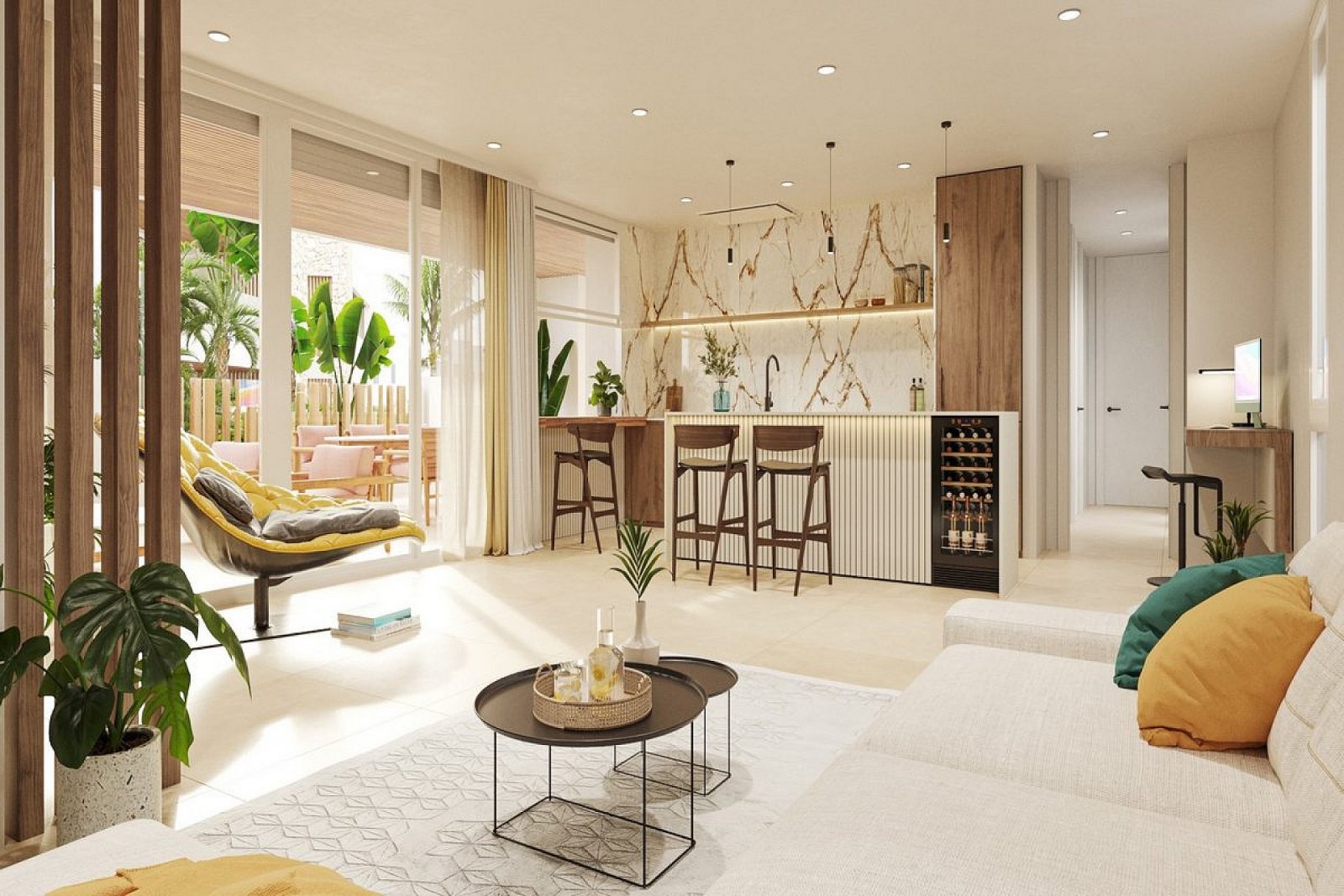 <p>Apartments - solarium provided with 2 Bedrooms and 2 Bathrooms, communal swimming pool and optional underground parking space. </p>