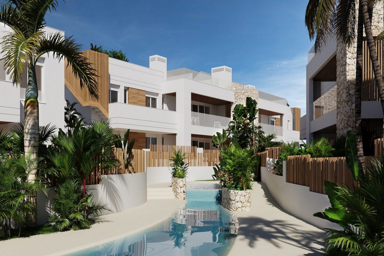 <p>Apartments - solarium provided with 2 Bedrooms and 2 Bathrooms, communal swimming pool and optional underground parking space. </p>