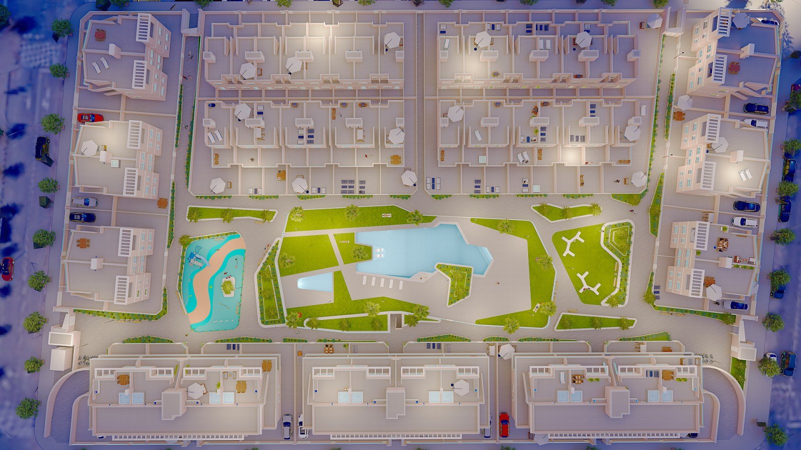 <p>Apartments - solarium provided with 3 Bedrooms and 2 Bathrooms, communal swimming pool and underground parking space. </p>