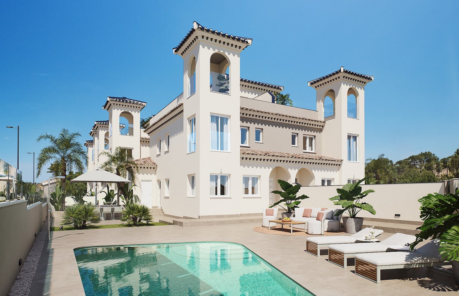 <p>Terraced villa provided with 4 Bedrooms and 3 Bathrooms, optional swimming pool and private garage. </p><p>These architecturally refined townhom...