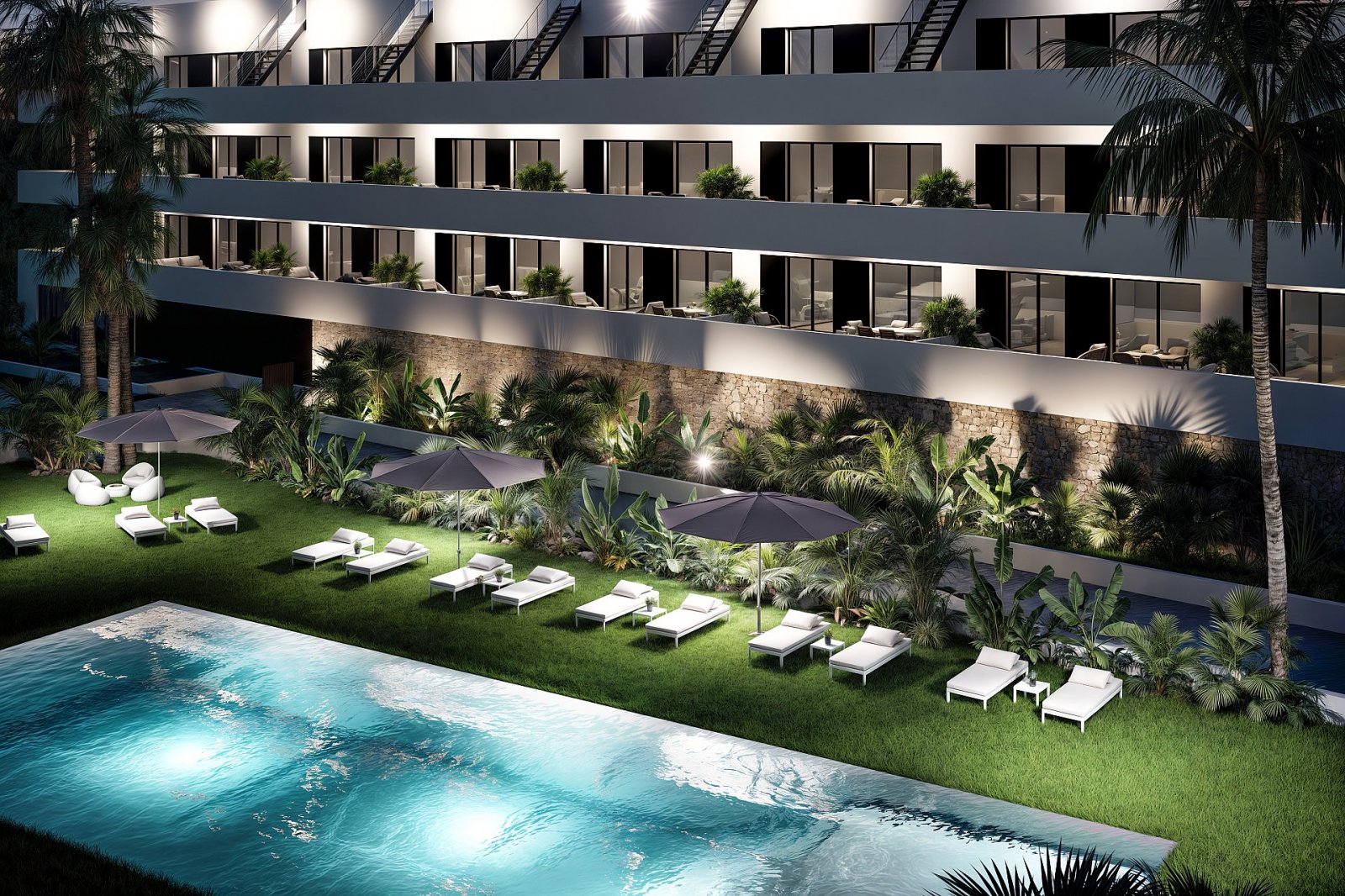 <p>Apartments - solarium provided with 2 Bedrooms and 2 Bathrooms, communal swimming pool and underground parking space. </p><p>The location is ver...