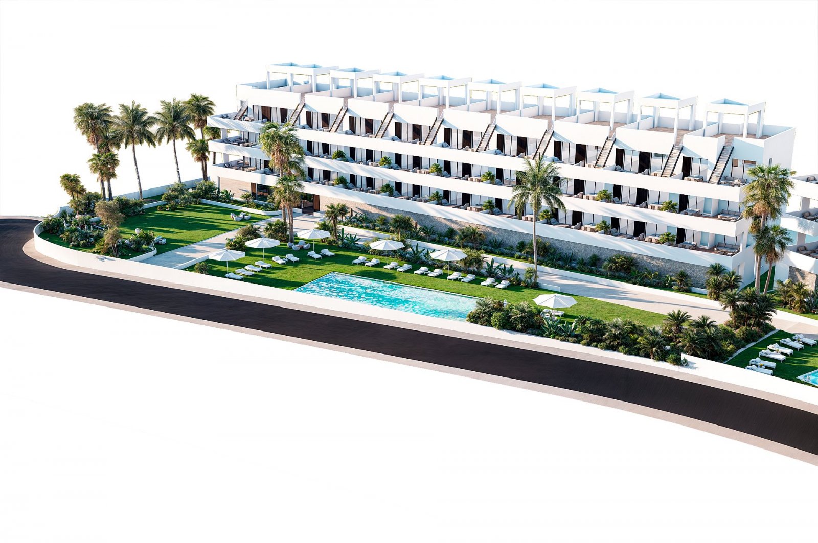 <p>Apartments - solarium provided with 2 Bedrooms and 2 Bathrooms, communal swimming pool and underground parking space. </p><p>The location is ver...