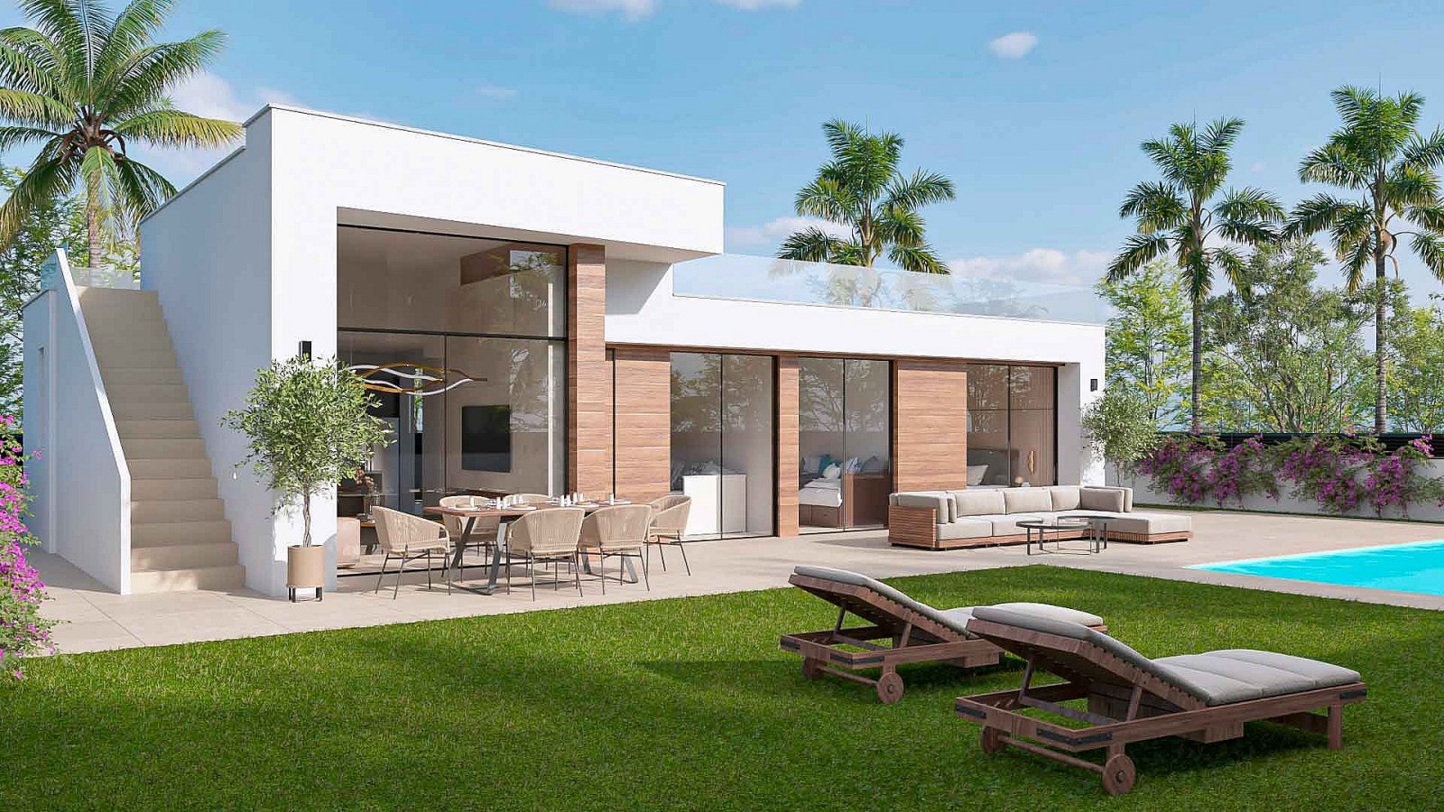 <p>Villa provided with 3 Bedrooms and 2 Bathrooms, private swimming pool and parking space on own plot. </p><p>Modern style luxury villas with 2 or...